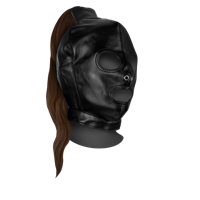 Ouch! by Shots Mask with Brown Ponytail - Black - thumbnail