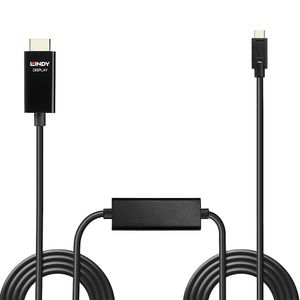 LINDY 43317 USB-C-displaykabel Aansluitkabel USB-C stekker, HDMI-A-stekker 10.00 m Zwart 4K UHD