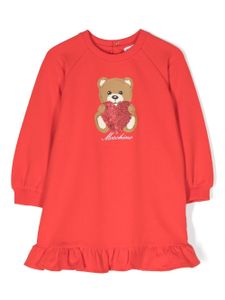 Moschino Kids robe volantée à imprimé graphique - Rouge