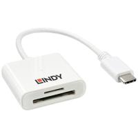 LINDY 43185 Externe geheugenkaartlezer Micro-SD, SD, USB-C USB 3.2 (Gen 1) Wit - thumbnail