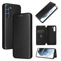 Samsung Galaxy S21 FE 5G Flip Case - Koolstofvezel - Zwart - thumbnail