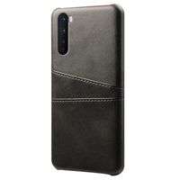 OnePlus Nord KSQ Bekleed Plastic Hoesje met Kaartsleuven - Zwart - thumbnail