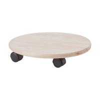 Bloempot/Plantenpot trolley - multiroller - hout - Dia 35 cm - Max 100 kilo - thumbnail