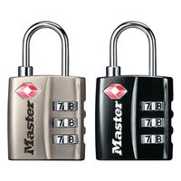 Masterlock 30mm - durable metal body - 19mm steel shackle, 3mm diam. - 3-digit re - 4680EURDNKL