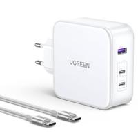 UGREEN Nexode USB-A+2 x USB-C 140 W GaN Tech & USB-C kabel 2 m, wit
