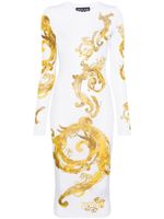 Versace Jeans Couture robe mi-longue à imprimé Watercolour Couture - Blanc