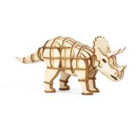Kikkerland 3D-puzzel Triceratops 15,9 x 6,9 cm hout naturel