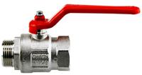 Kogelkraan 3/8” Bu x Bi max. 50 bar Volledig rood handvat - thumbnail