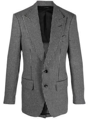 TOM FORD Blazer met pied-de-poule print - Grijs