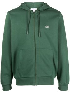 Lacoste hoodie zippé à logo brodé - Vert