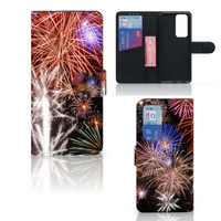 OPPO Find X3 Neo 5G Wallet Case met Pasjes Vuurwerk