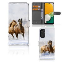 Samsung Galaxy A14 4G Telefoonhoesje met Pasjes Paarden - thumbnail