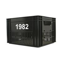 Kunststof Fietskrat Zwart met Jaartal