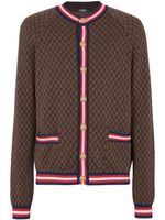 Balmain cardigan en maille intarsia - Marron