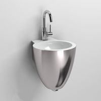 Fontein Clou Flush 6 met Plug en Bekersifon 27x31.5x28 cm Mat Wit Aluite (Voorbewerkt kraangat)