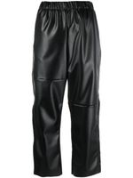 MM6 Maison Margiela pantalon en cuir artificiel à taille élastique - Noir