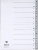 Q-CONNECT alfabetische tabbladen, A4, PP, met indexblad, 20 tabs, grijs - thumbnail