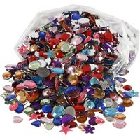 Hobby materiaal glitter steentjes 1600 stuks   -