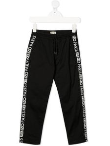 Kenzo Kids pantalon de jogging à bande monogrammée - Noir