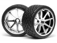 Mounted phaltline tire 140x70mm on blast wheel chrome - thumbnail