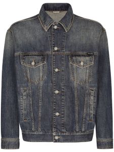 Dolce & Gabbana veste en jean à effet usé - Bleu