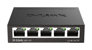 D-Link DGS-105 Unmanaged L2 Gigabit Ethernet (10/100/1000) Zwart