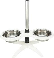 Trixie voerstandaard hondenbar melamine/rvs wit 2X25 CM 2,4 LTR
