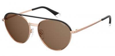 Polaroid zonnebril 2107/S/X heren cat. 3 ovaal RVS koper/brons