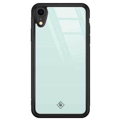 iPhone XR glazen hardcase - Pastel blauw