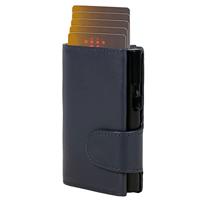 CLICKSAFE Uniseks muntenbeurs reisaccessoire portemonnee, blauw, 10,0 x 6,5 x 2,5 cm