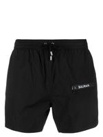 Balmain short de bain à logo imprimé - Noir