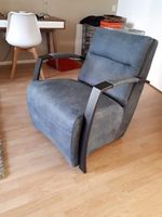 Leren fauteuil met stalen frame - blauw leer - Echt leer, Industrieel, ontdek de vele Leersoorten en Kleuren bij ShopX