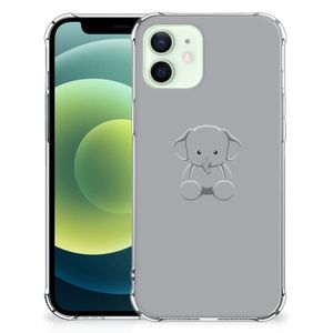 iPhone 12 Mini Stevig Bumper Hoesje Grijs Baby Olifant