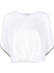 Fabiana Filippi t-shirt à détail noué - Blanc