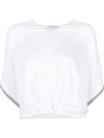 Fabiana Filippi t-shirt à détail noué - Blanc - thumbnail