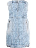 Versace robe courte Versace Allover en jean - Bleu