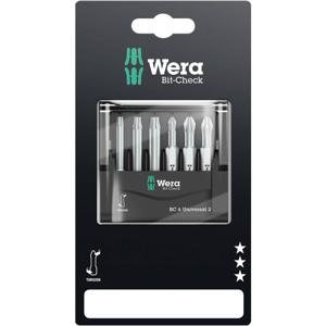 Wera Mini-Check Phillips Pozidriv TORX, 50 mm 05073638001 Bitset 6-delig Kruiskop Phillips, Kruiskop Pozidriv, Binnen-Torx