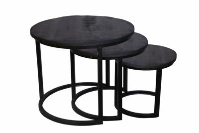 Industriële salontafel Finn set van 3 stuks