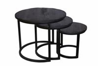 Industriële salontafel Finn set van 3 stuks