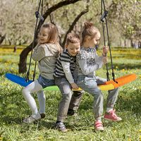 Nestschommel Kinderen Boomschommel met 100-160cm Verstelbare Touw Hangende Schommel Kleurrijk 123x45cm - thumbnail