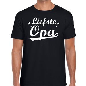 Liefste opa cadeau t-shirt zwart heren