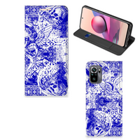 Mobiel BookCase Xiaomi Redmi Note 10 4G | 10S | Poco M5s Angel Skull Blauw