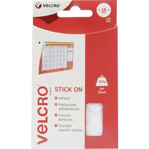 VELCRO® VEL-EC60227 Klittenband punten Om vast te plakken Haak- en lusdeel (Ø) 16 mm Wit 16 paar