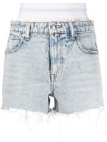 Alexander Wang short en jean à ceinture à logo - Bleu - thumbnail