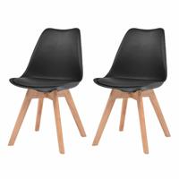 vidaXL Eetkamerstoelen 2 st kunstleer zwart