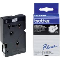 Brother TC-201 Labeltape Tapekleur: Wit Tekstkleur: Zwart 12 mm 7.7 m - thumbnail