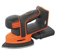 Black+Decker accu-driehoekige slijper muis (18V, met vingerslijphulp, zeer compact - ideaal voor moeilijk bereikbare plaatsen, zonder accu en oplader) BDCDS18N