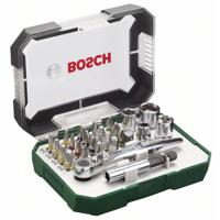 Bosch Accessories Promoline 2607017322 Bitset 26-delig Plat, Kruiskop Phillips, Kruiskop Pozidriv, Inbus, Binnen-zesrond (TX) Incl. ratel - thumbnail