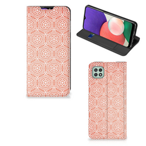 Samsung Galaxy A22 5G Hoesje met Magneet Pattern Orange