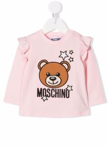 Moschino Kids t-shirt Teddy Bear à volants - Rose